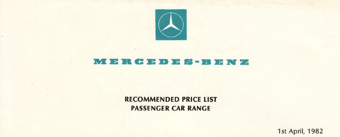 April 1982 price list header