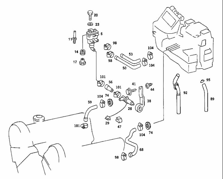 Monovalve heater hoses