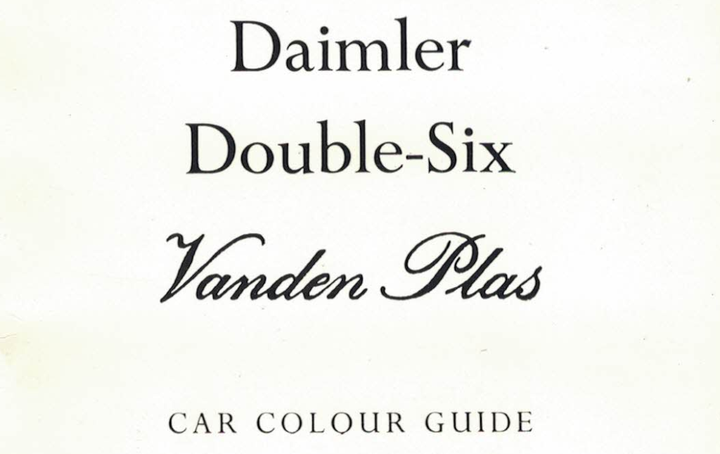 Daimler Double-Six Vanden Plas Car Colour Guide